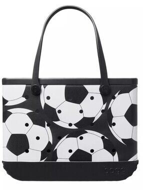 BOGG BAG Soccer Print Black and White Tote Bnwt PL